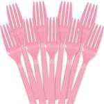 Plastic Forks Heavy Weight New Pink 48 Count