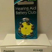 Hearing Aid Battery Club Size 10 Premium Hearing Aid Batteries: Yellow Tab: 42 Pack : Mercury Free