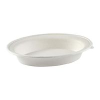 CiboWares Molded Fiber 32 Ounce Oval Bowls, 10 Inch x 7 Inch x 1 7/8 Inch, Made from Disposable Bagasse Sugarcane, Case of 250