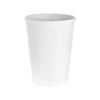 (50 Count) 10 oz White Paper Hot Cups, Disposable Coffee Cups by Tezzorio, Squat Hot Drink Paper Cups for Latte, Cappuccino, Tea, Chocolate