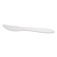 GEN Wrapped Medium-Weight Cutlery, Knives, White, 6 1/4", 1000/Carton