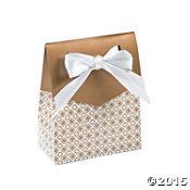 Gold Tent Favor Boxes With Bow