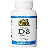 Natural Factors - Vitamin D3 2000 IU, Supports Healthy Bones, 90 Tablets