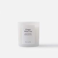 Sijo Luxury Natural Coconut Wax Aromatherapy Scented Candles, Highly Scented Long Lasting 60 Hours Burn, Wooden Wick, for Stress Relief, Relaxation, Hand Poured in The USA (Ginger White Tea, 8.5 Oz.)