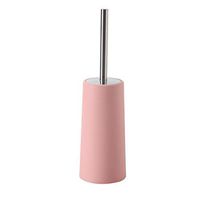Fitlyiee Bathroom Toilet Brush with Holder Compact Bath Scrubber Set with Long Handle Scrubbing Cleaner Tool (Pink)