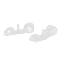 SUPVOX 2PCS gel toe separator silicon toe spacer bunion splint for hammer toe spreader protectors (white)