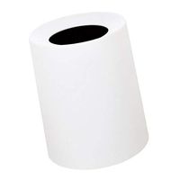 Fityle Trash Can Gallon Hidden Garbage Bag Novelty Sleek Garbage Bin for Office Home Bedroom Bath Kitchen, Modern Wastebasket Plastic Round 8L White