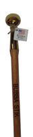 Walking Cane - Bubba Stik Texas Style Walking Stick Made of Stained Tennessee Hardwood and Topped with a Brass Hame Handle From a Real Horse Collar Harness. Made in Texas By Real Texans. (39" Bubba Stik w/ Logo and Brass Handle, Red Chestnut)