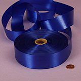 Krafty Klassics 1 Roll of Fabric Embossed Floral Poly Ribbon (1 7/16" x 100 Yds, Royal Blue)