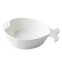 Home big wrist Creative Ceramic Soup Bowls Fruit Salad Bowl Creative Fish Shaped Plate Dessert Bowl Irregular Children's Plate Decorative hotel retro soup bowl (Color : White, Size : 12.4114.5CM)