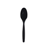 Party Essentials Heavy Duty Hard Plastic Disposable Teaspoons, 5.75”, Black (Case of 1,000)