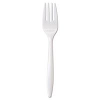 Wrapped Cutlery, 6 1/8 Fork, Mediumweight, White, 1000/Carton (6 Cartons)