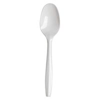 TigerChef 1000 White Teaspoons Medium Weight Durable Plastic Cutlery Plastic Disposable Silverware Bulk Flatware Utensils (Teaspoons, White)