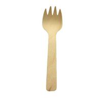 SEVENHOPE Disposable Wooden Cutlery Set Eco-Friendly, Biodegradable, and Compostable Pack of 100 Forks Photo Color