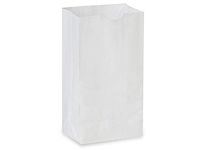 Kraft & White Paper Gift Bags - Bulk 6 lb Gift Sacks White Kraft 6"x3-5/8"x11-1/16" (500 Bags) - WRAPS-B6KWH