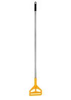 Alpine Industries Commercial Quick-Change Iron Mop Handle - Professional Mopping Tube w/Metal Gripper for Rags - Heavy Duty Stick & Mop Head Replacement Holder (Fiberglass)