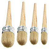 4 PCS Chalk Paint Wax Brush Set - Natural Bristle Round Wax Brush for Painting or Waxing Furniture Home Décor