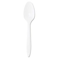 DCCS6BW - Style Setter Mediumweight Plastic Teaspoons, White