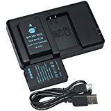 DSTE Replacement for 2X EN-EL20 Battery + Rapid Dual Battery Charger with Micro USB Cable Compatible Nikon Coolpix A 1 J1 J2 J3 AW1 S1 V3 P1000 DL24-500 BMPCC Ass Blackmagic Pocket Cinema as EN-EL20A