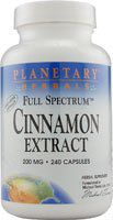 Full Spectrum Cinnamon Extract 200mg Planetary Herbals 240 VCaps