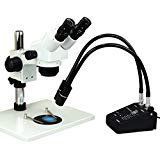 OMAX 10X - 80X Binocular Zoom Stereo Microscope + 6W LED Dual Gooseneck Light
