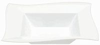White Wavy Square Bowl | 12 oz.| Pack of 10 | Party Supply