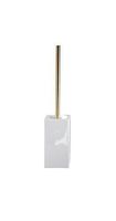DWBA Free Standing Toilet Bowl Brush and Holder Set. Porcelain Bowl for Toilet Brush and Holder Cleaner (Square Bowl, Polished Gold)