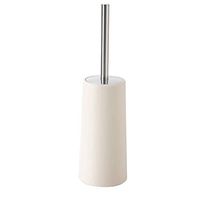 Fitlyiee Bathroom Toilet Brush with Holder Compact Bath Scrubber Set with Long Handle Scrubbing Cleaner Tool (Beige)