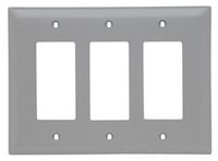 Pass & Seymour TPJ263-LA TradeMaster® 3 Gang Jumbo-Size Decorator Wallplate Wall Mount, Nylon, Light Almond,