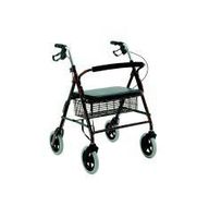Merits W467RED 4-Wheeled Baratric Rollator Heavy Duty Aluminum Loop Brake - Red