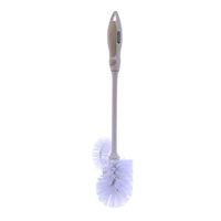 Superio Toilet Bowl Brush with Lip, Beige Toilet Brush Scrub Under Rim, Bathroom Cleaner Scrubber, Heavy Duty Bristles Scrub Brush for Toilets