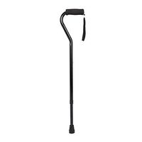 Offset Walking Cane, LIXIANG, Lightweight Blance Walking Stick with Rubber Tip Base and Carrying Strap, Black