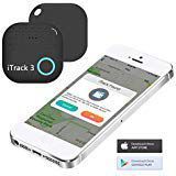 Key Finder Locator - iTrack 3 Bluetooth Key Tracker Item Finder Anti-Lost Motion Alert Bidirectional Find Battery Replaceable for Keychain, Phone, Wallet, Luggage and Any Small Device, Black