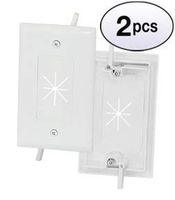 GOWOS (2 Pack) 1-Gang Feed-Through Wall Plate with Flexible Opening, White