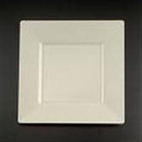 SQUARE 9.5'' Disposable Plastic Plates Bone 10 pcs