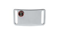Custom Engraved Medical ID Alert Plate with Raised Emblem for 3/4" or 19 mm Wrist Band.