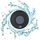 A&B Bluetooth Shower Speaker/Waterproof with Built in Microphone for Hands Free Calling/Water Resistant Wireless Portable Speaker with Suction Cup / 8Hr Playtime / 33ft Range (Black)