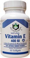 AlchePharma Natural Vitamin E 400 IU, Softgels.