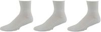 Sierra Socks Diabetic Arthritic Men Ankle Cushioned Sole Smooth Toe 3 Pair Pack (Sock Size 10-13, Shoe Size 6-12, White)