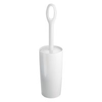 iDesign Moda Toilet Bowl Brush and Holder for Bathroom Storage - White