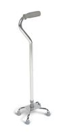 Medline Aluminum  Quad Cane, Small Base, Chrome