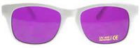 Colored Lens Color Therapy Glasses - White Frame Classic Style (Violet)