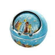 Junson Cigarette Ash Holder, Europäische mit Aschenbecher Multifunktionale Retro Aschenbecher winddicht Aschenbecher Metall kugelförmige Aschenbecher abgedeckt