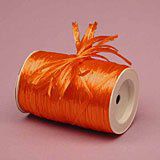 Krafty Klassics 1 Roll of Colored Pearlized Raffia Ribbon (1/4" x 100 Yds) (Orange)