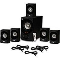 Acoustic Audio AA5171 Home Theater 5.1 Bluetooth Speaker System with FM and 5 Extension Cables