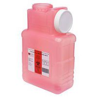 Post Medical 1.5 Gallon Leak-tight Sharps Container with Locking Screw Cap, Translucent Red, 22/CS