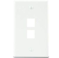Leviton 41080-2WP Wallplate, Quickport, Box Mount, 2-Port, 1-Gang, White