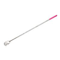 uxcell Metal Nonslip Retractable Handle Portable Massage Back Scratcher Pink