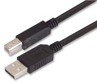 L-COM CAUBLKAB-05M USB CABLE, TYPE A MALE / TYPE B MALE, 0.5M, BLACK (1 piece)