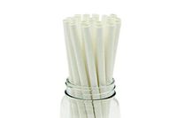 [100 COUNT] Jumbo 8.25" Disposable Drinking Paper Straws Sturdy Natural White for Smoothie Milkshake Milk Tea Restaurant Party (8.25 Inches Long, 10 mm Thick, Dye Free Products, Treestraw